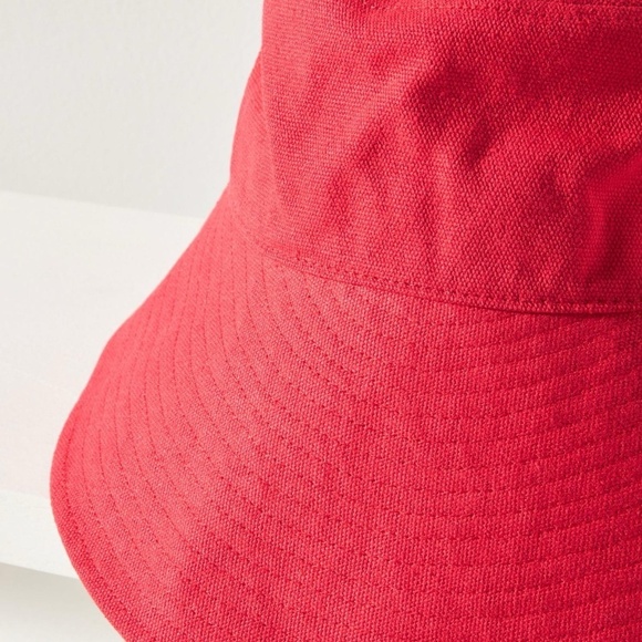 NWT Anthropologie Asymmetrical Red Bucket Hat
